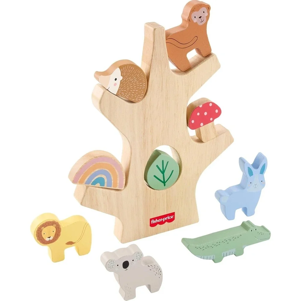 Fisher-Price Wooden Balance‎ Tree Toddler Toy 10pc Coordination NEW